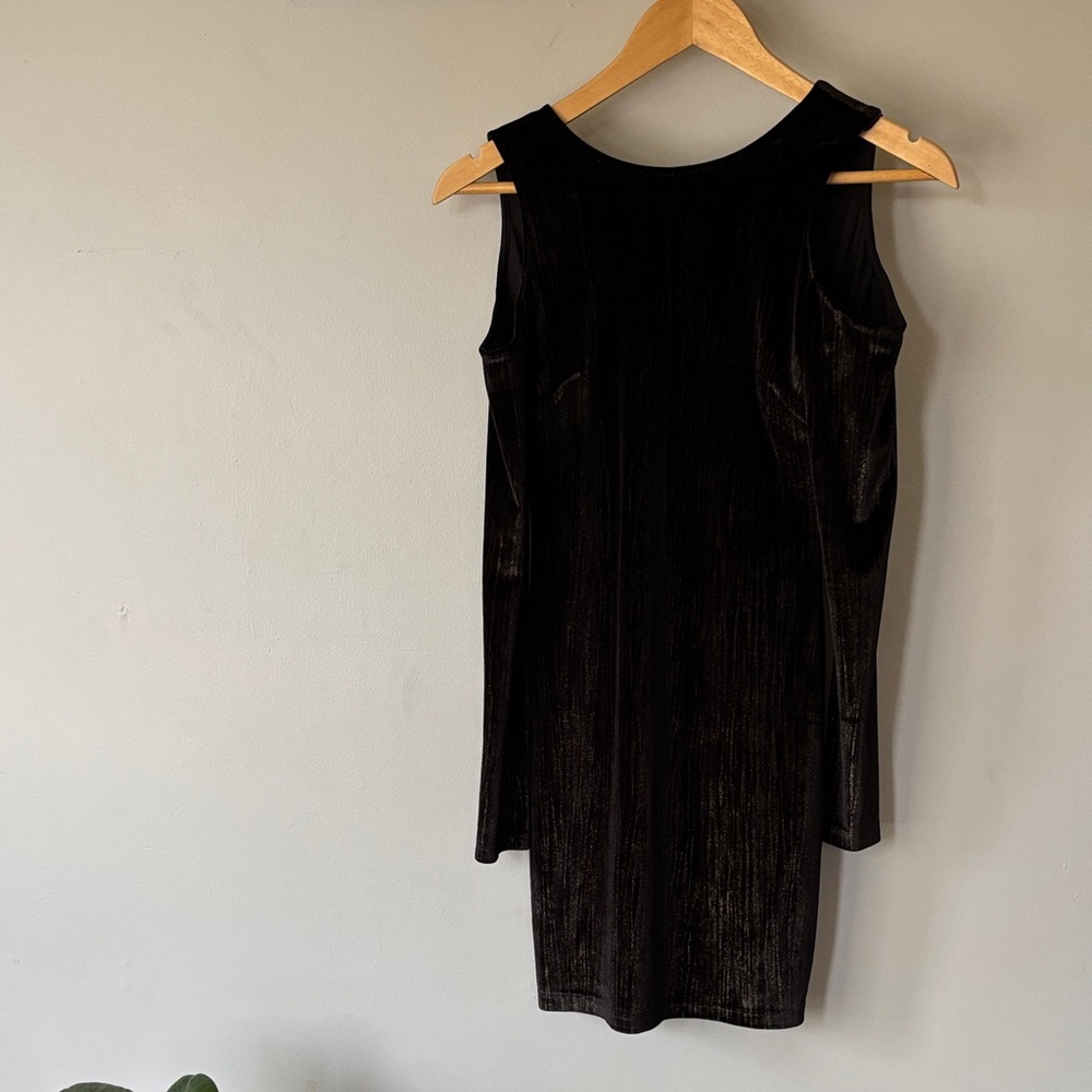 Topshop Women’s Size 2 Black Gold Shimmer Cutout Bodycon Dress